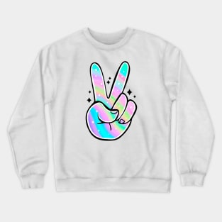 Peace Sign Fingers with Sparkles Crewneck Sweatshirt